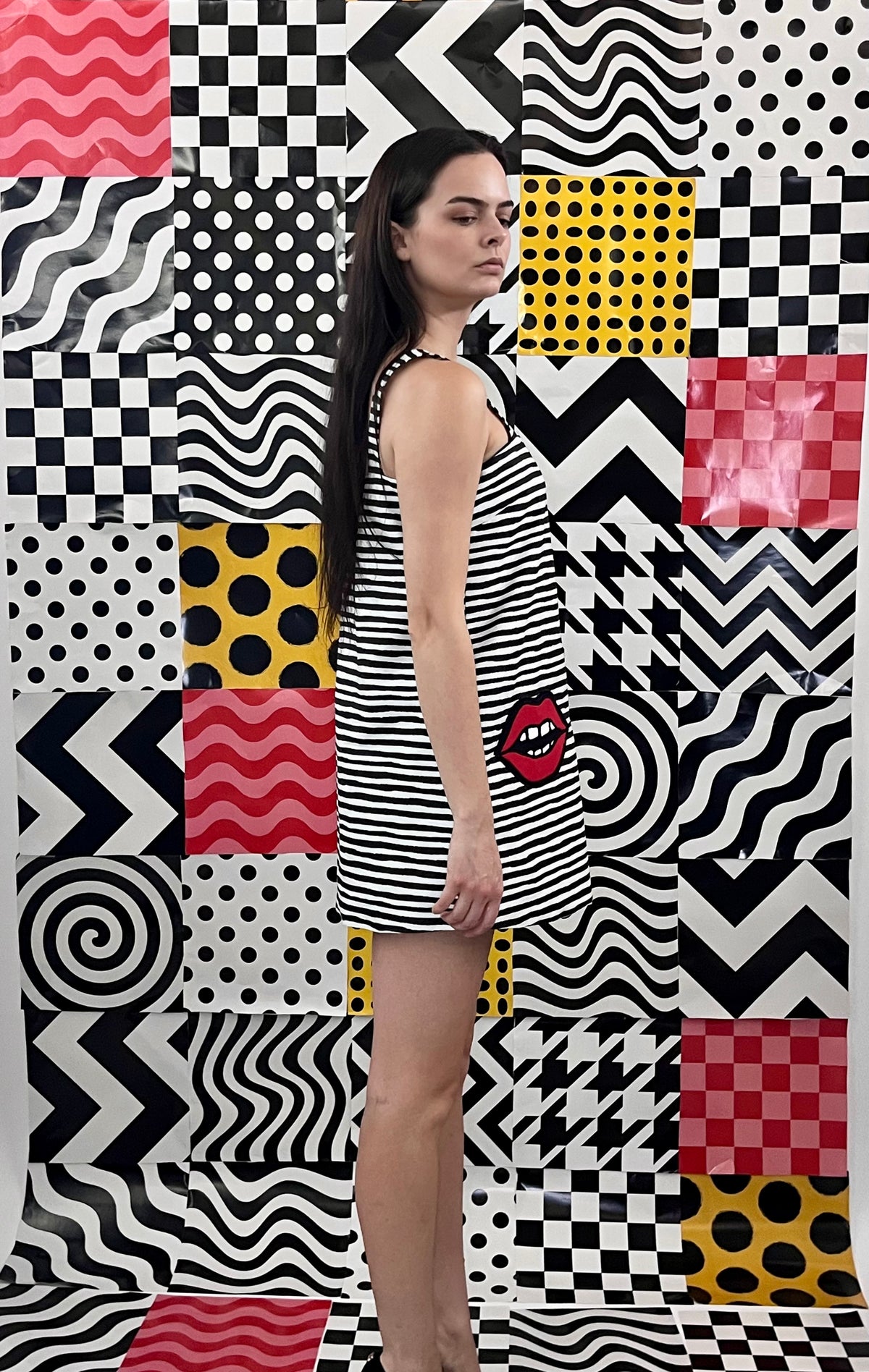 Striped Pop Art Mini Dress Jumper