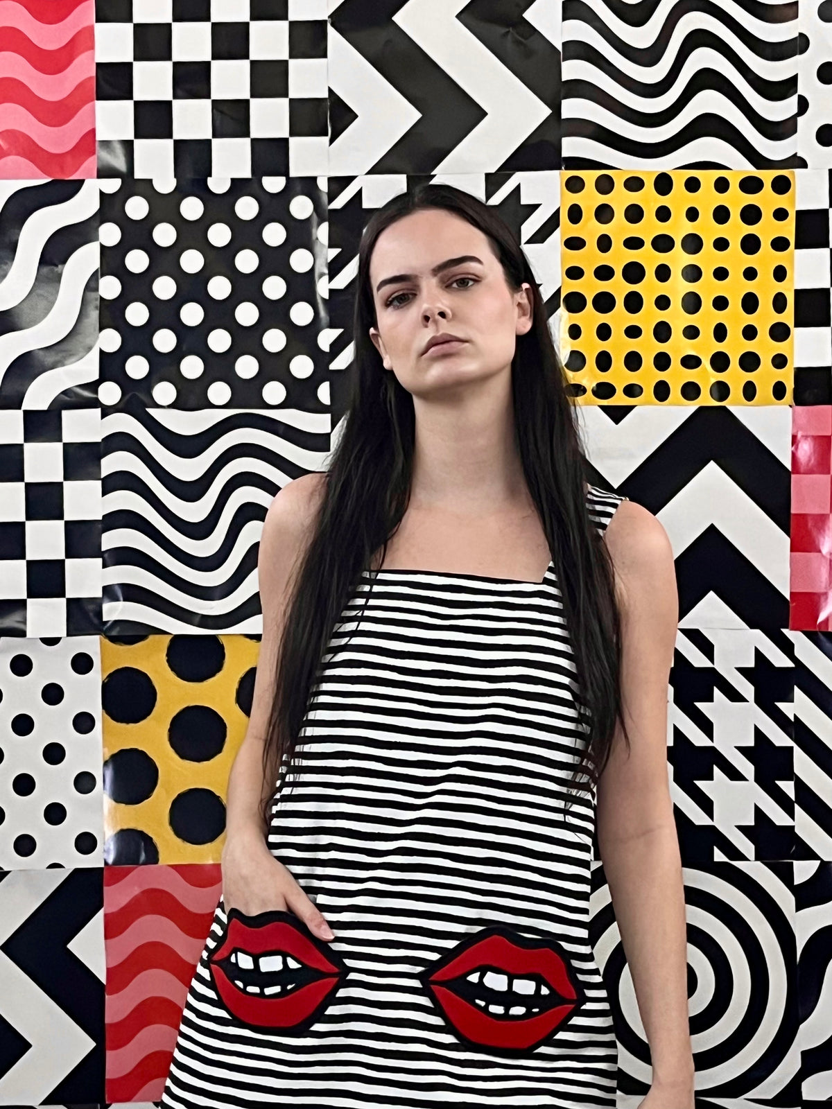 Striped Pop Art Mini Dress Jumper