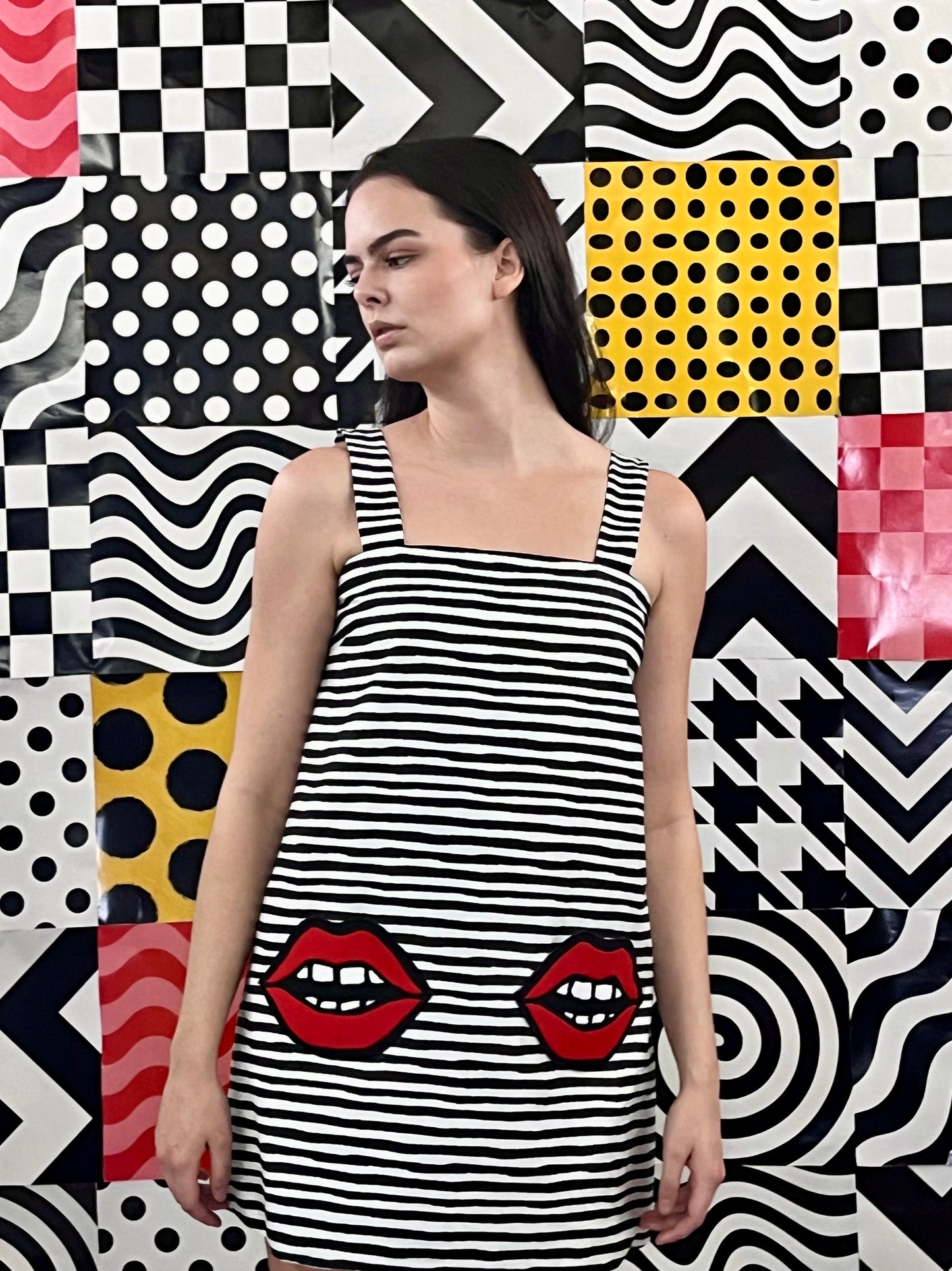 Striped Pop Art Mini Dress Jumper