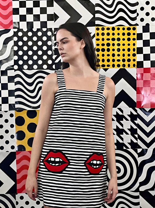 Striped Pop Art Mini Dress Jumper