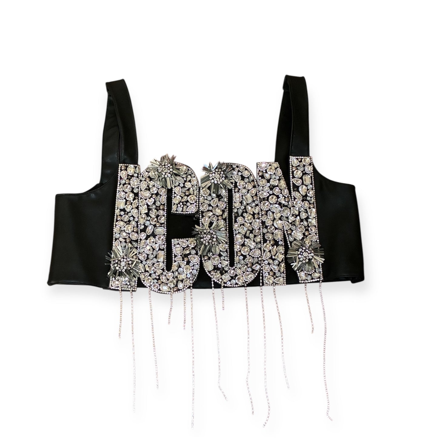 RHINESTONE FRINGE ICON VEST