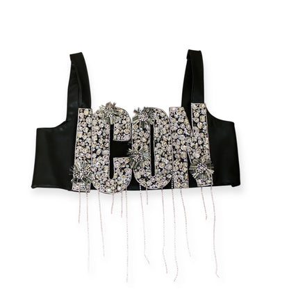 RHINESTONE FRINGE ICON VEST
