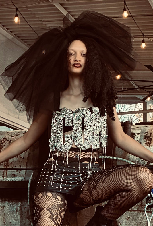 RHINESTONE FRINGE ICON VEST