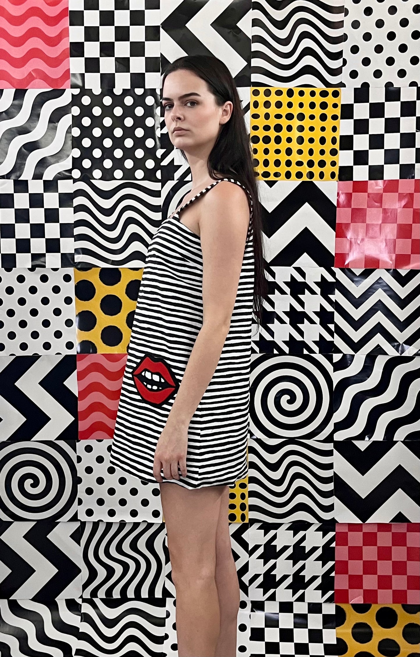 Striped Pop Art Mini Dress Jumper