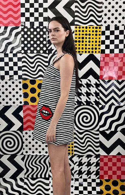 Striped Pop Art Mini Dress Jumper