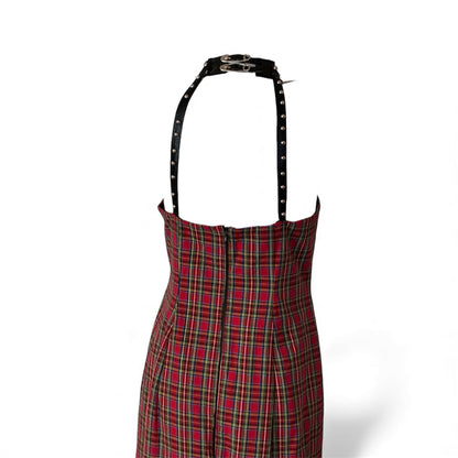 PLAID FLARE MERMAID GOWN