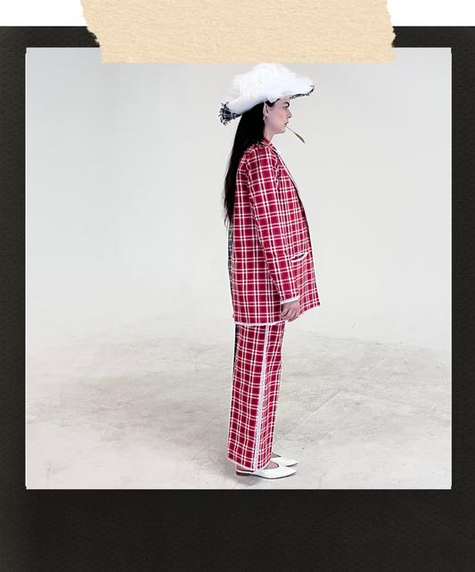 Contrast Plaid Trousers