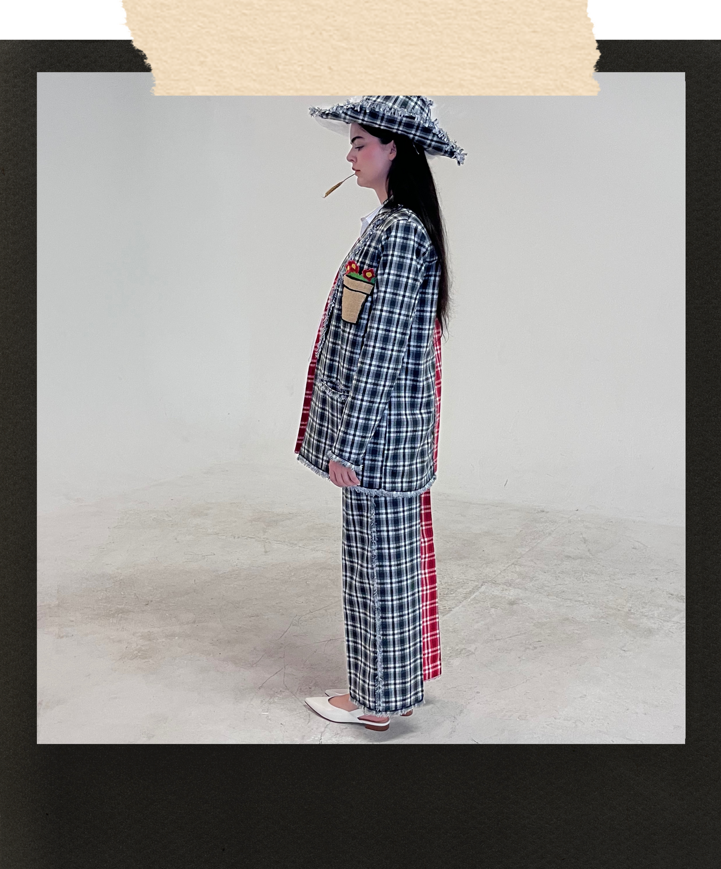 Contrast Plaid Trousers