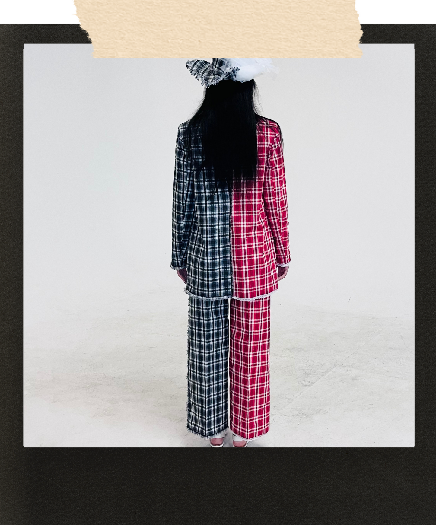 Contrast Plaid Trousers