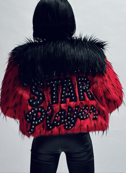 STAR PLAYER LETTERMAN FUR COAT