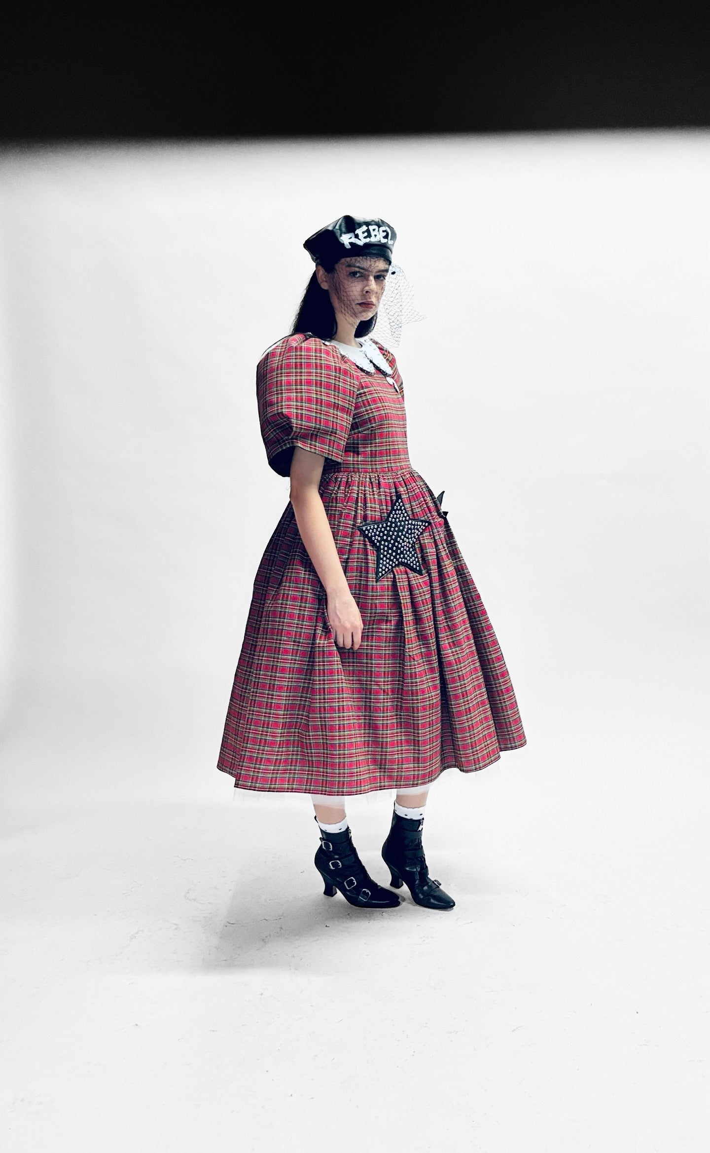 PLAID STAR POCKET BABYDOLL