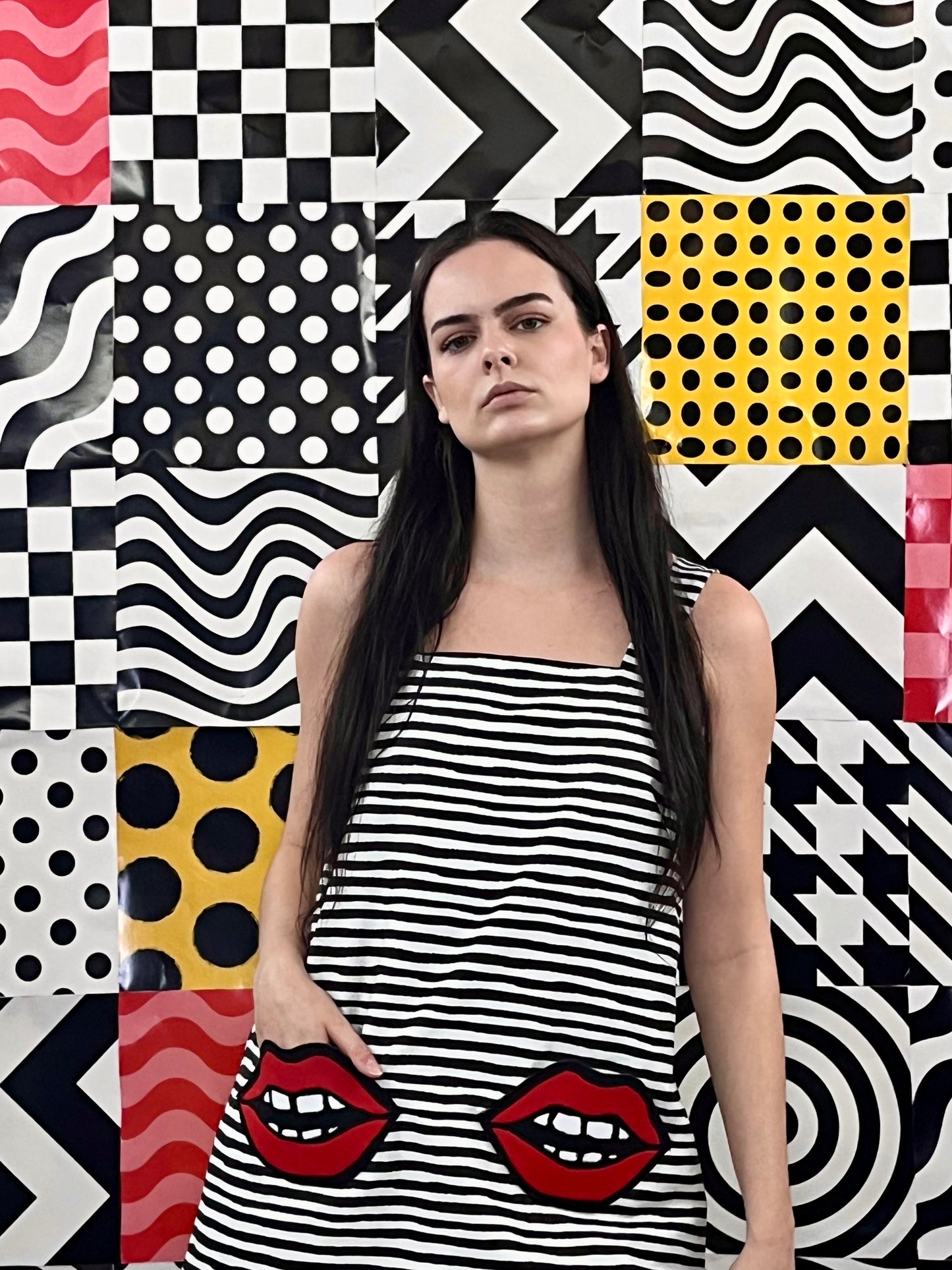 Striped Pop Art Mini Dress Jumper